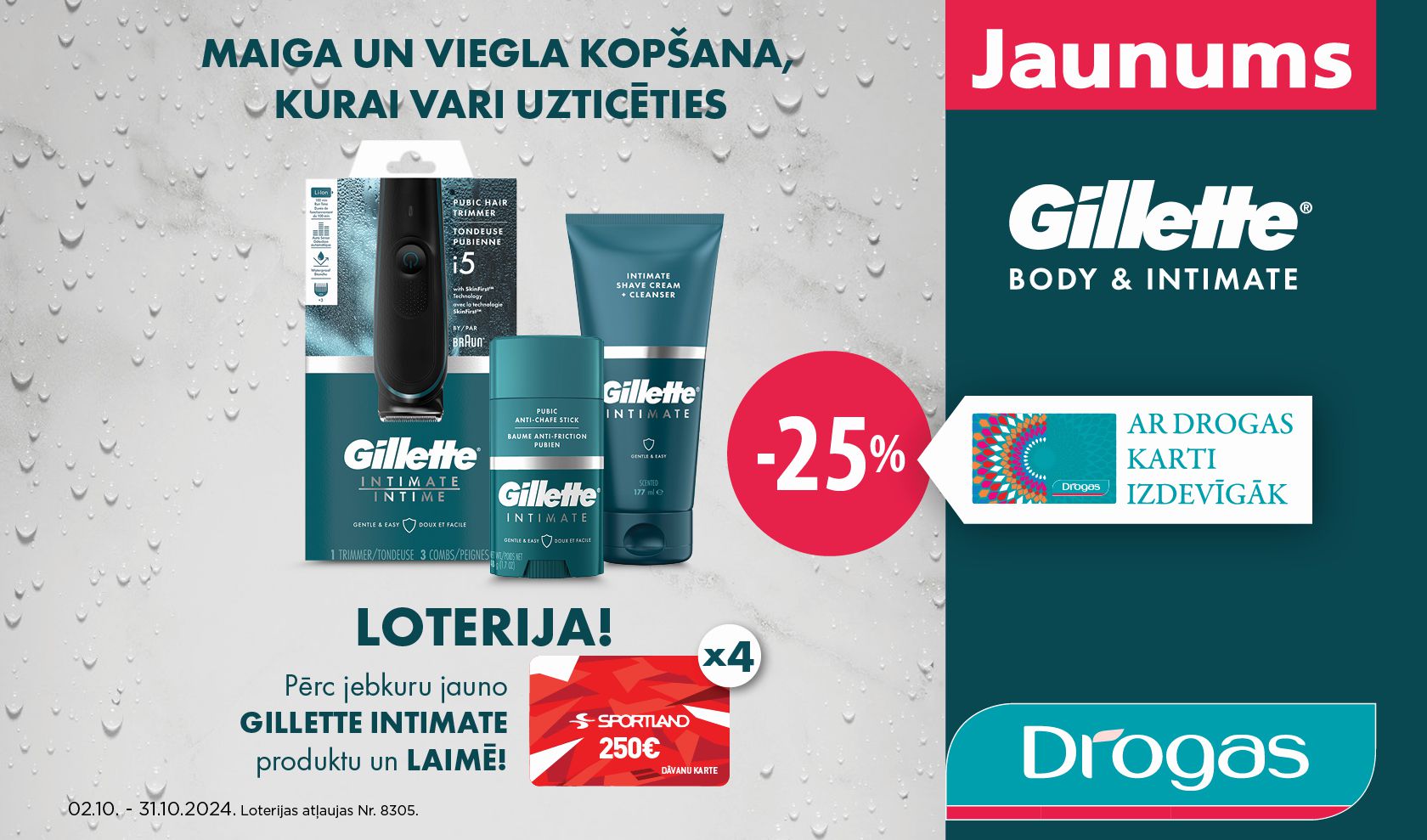 Gillette intimate grooming loterija Drogas  